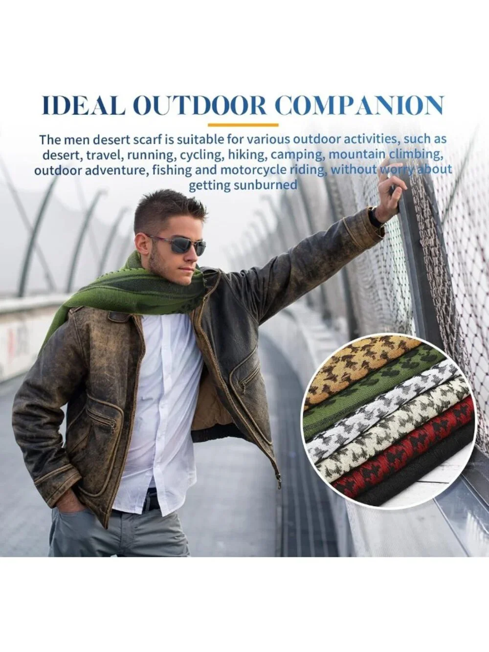 Tactical Desert Shemagh Scarf - 6 Pcs Cotton Neck & Head Wraps for Men, 43